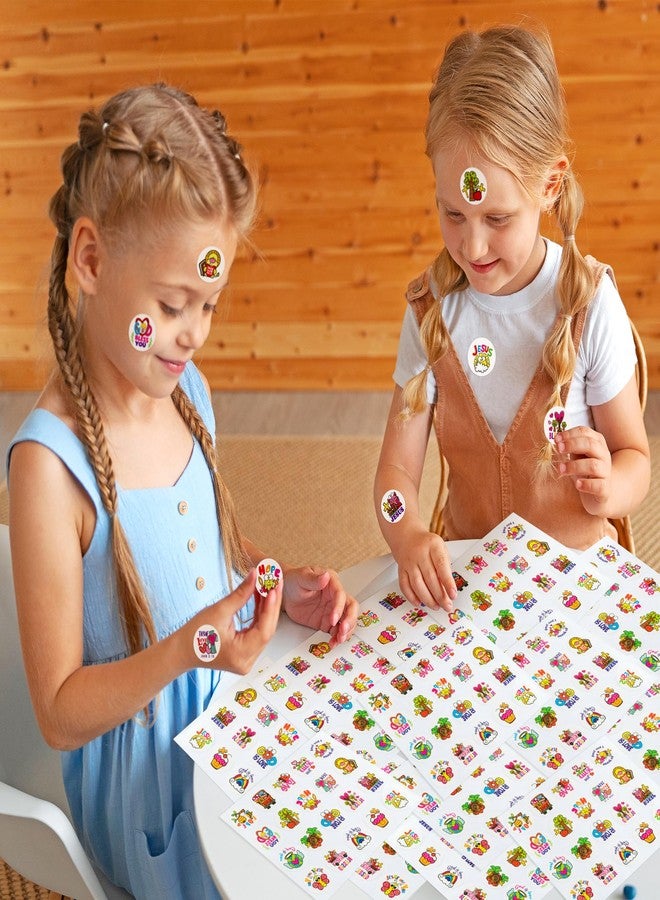Yopyame 600PCS Christian Valentine’s Day Stickers for Kid Religious Prizes Sticker Catholic Child Drawn Scripture Religious Sticker Jesus Loves You Self Adhesive Paper Christian Stickers for Classroom - Image 5